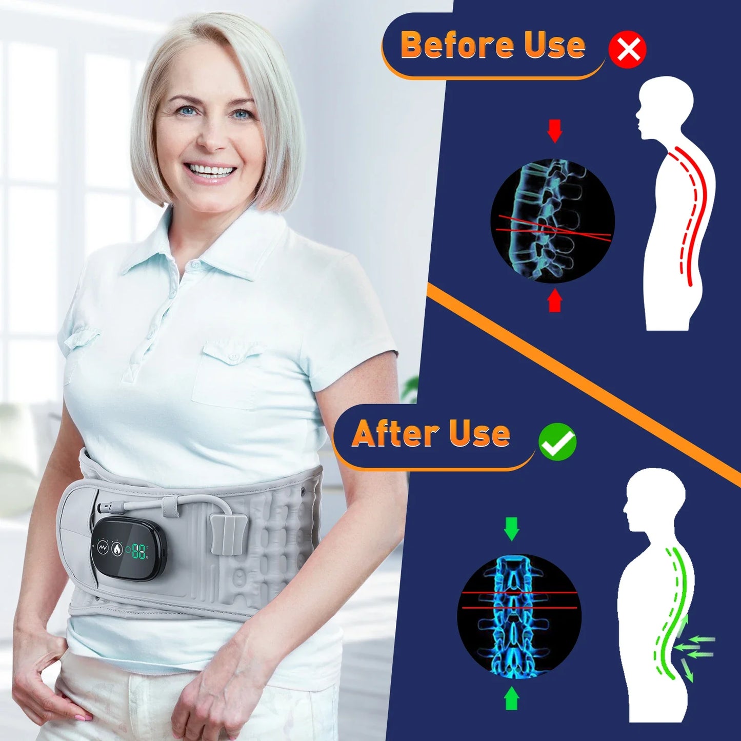 Hyperbelt™ - Back Decompression Belt With Red Light Therapy